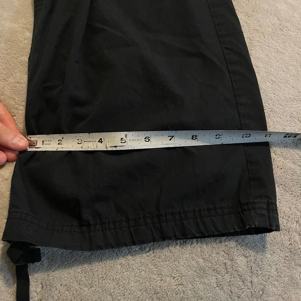 Wild Fable Pants Women XS Black Cargo Wide Leg Cotton Drawstring Hem Utility Y2K